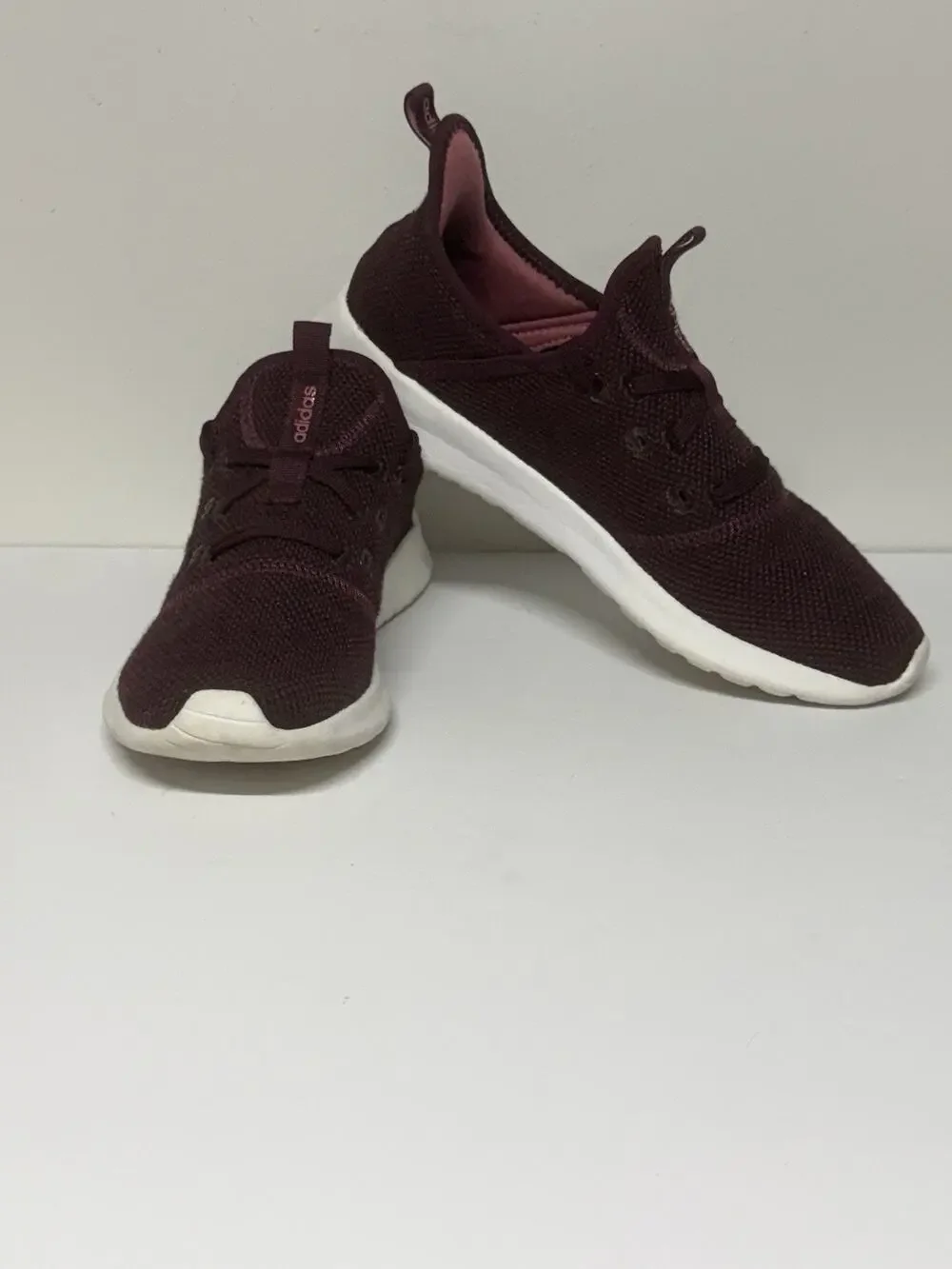 Adidas Cloudfoam Pure Womens 8.5 Burgundy Maroon Running Shoes Sneakers B43675